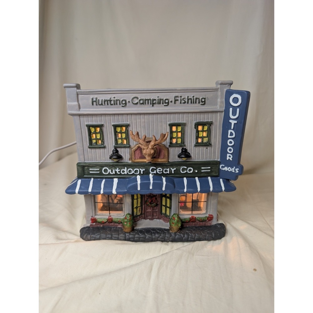 2017 Porcelain Lighted Building "Outdoor Gear Co", Country Charm‎ Collection